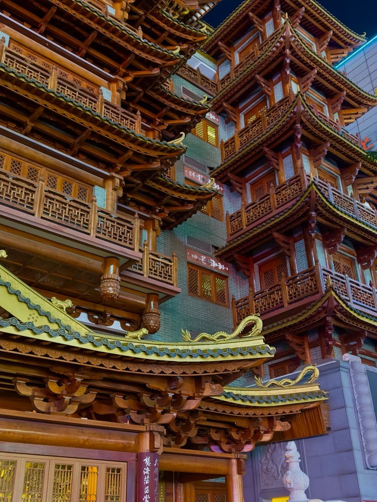 Traditional Chinese temple architecture in Guangzhou with detailed design and historic structure
